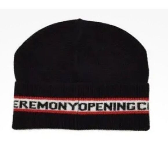 OPENING CEREMONY Black/Red/White Logo Beanie. NWT. One Size. Unisex. - Picture 1 of 15